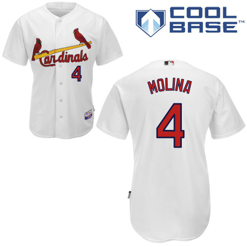 Yadier Molina #4 MLB Jersey-St Louis Cardinals Men's Authentic Home White Cool Base Baseball Jersey